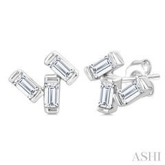 ASHI Scatter Baguette Petite Diamond Fashion Earrings 626J7PPTGERWG