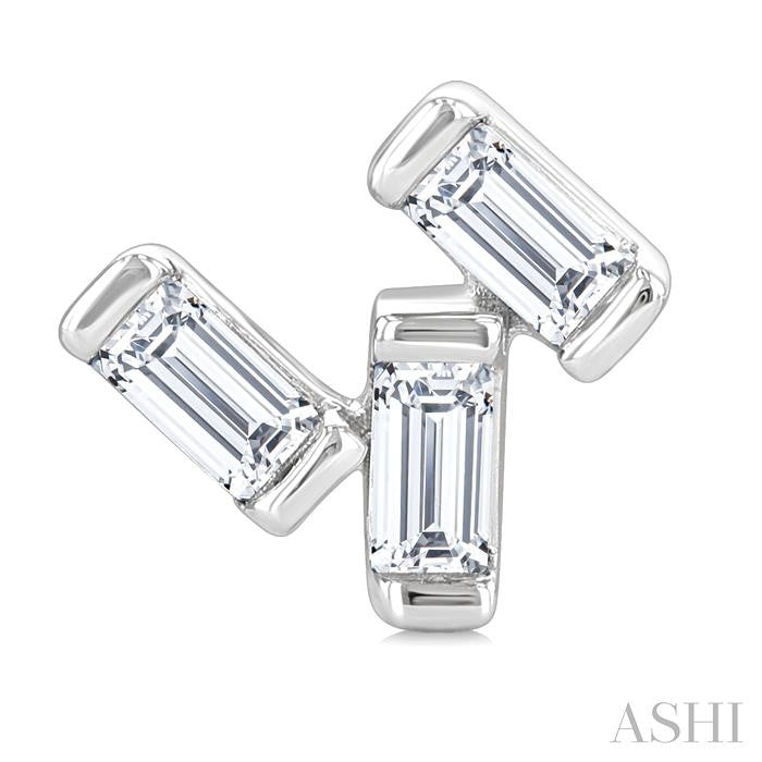 ASHI Scatter Baguette Petite Diamond Fashion Earrings 626J7PPTGERWG