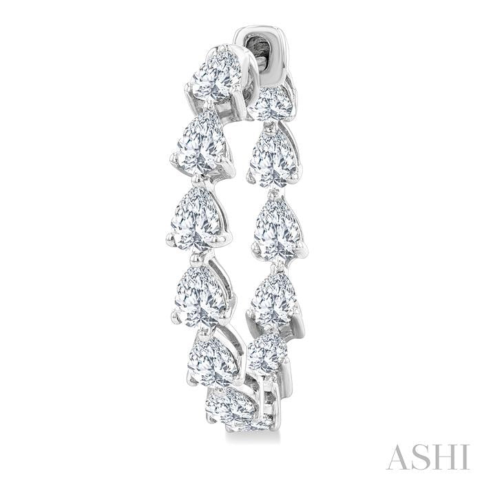 ASHI Inside-Out Pear Shape Diamond Hoop Earrings 627E0PPFGERWG-2.60