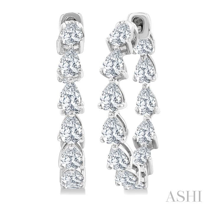 ASHI Inside-Out Pear Shape Diamond Hoop Earrings 627E0PPFGERWG-2.60