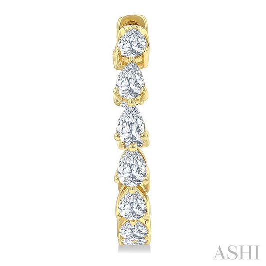 ASHI Inside-Out Pear Shape Diamond Hoop Earrings 627E0PPFGERYG-2.60