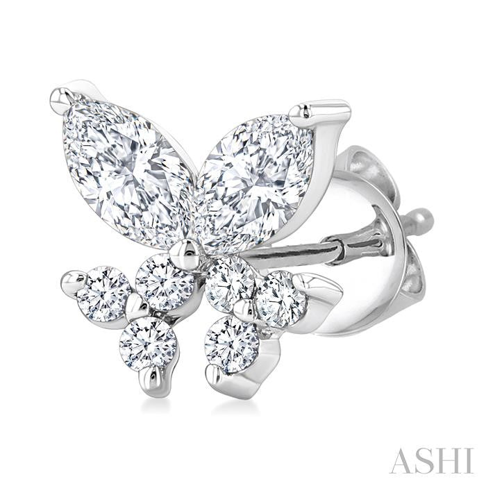 ASHI Twin Fish Diamond Stud Earrings 627G4PPFGERWG