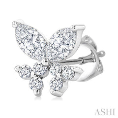 ASHI Twin Fish Diamond Stud Earrings 627G4PPFGERWG