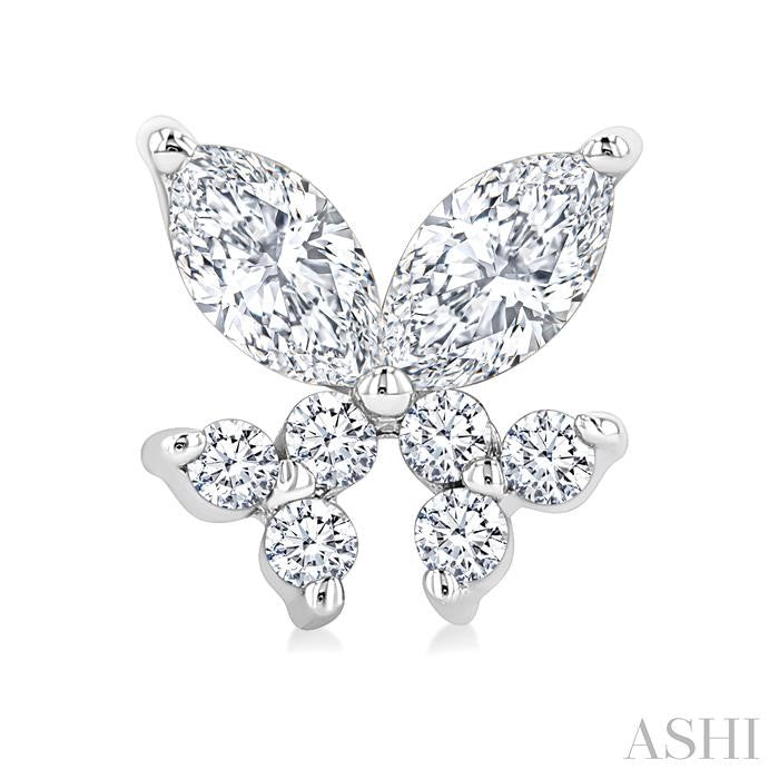 ASHI Twin Fish Diamond Stud Earrings 627G4PPFGERWG