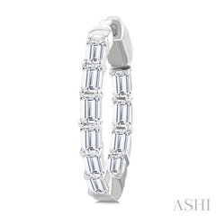 ASHI Emerald Shape Inside-Out Diamond Fashion Hoop Earrings 627H0PPFGERWG-OC-2.0
