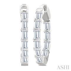 ASHI Emerald Shape Inside-Out Diamond Fashion Hoop Earrings 627H0PPFGERWG-OC-2.0