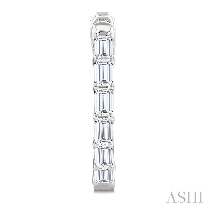 ASHI Emerald Shape Inside-Out Diamond Fashion Hoop Earrings 627H0PPFGERWG-OC-2.0