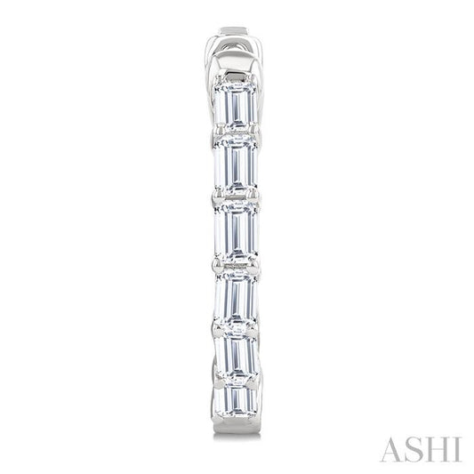 ASHI Emerald Shape Inside-Out Diamond Fashion Hoop Earrings 627H0PPFGERWG-OC-2.0