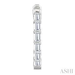 ASHI Emerald Shape Inside-Out Diamond Fashion Hoop Earrings 627H0PPFGERWG-OC-2.0