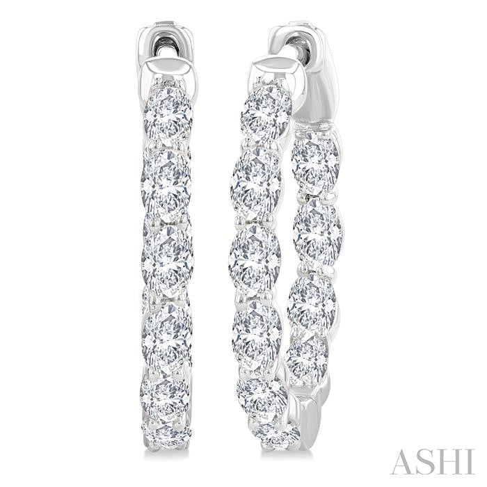 ASHI Oval Shape Inside-Out Diamond Fashion Hoop Earrings 627H0PPFGERWG-OV-2.0
