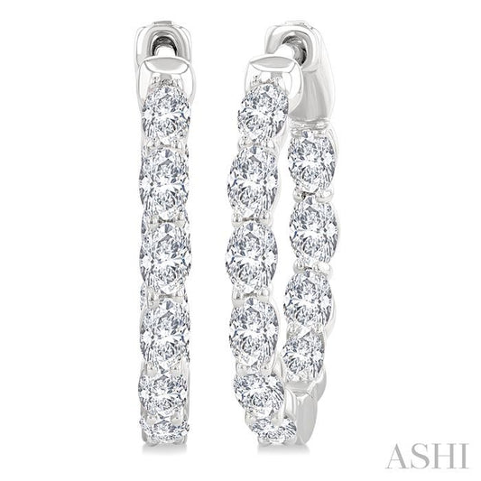 ASHI Oval Shape Inside-Out Diamond Fashion Hoop Earrings 627H0PPFGERWG-OV-2.0