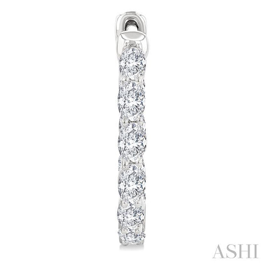 ASHI Oval Shape Inside-Out Diamond Fashion Hoop Earrings 627H0PPFGERWG-OV-2.0