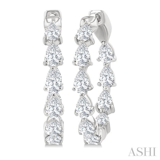 ASHI Pear Shape Inside-Out Diamond Fashion Hoop Earrings 627H0PPFGERWG-PR-2.0