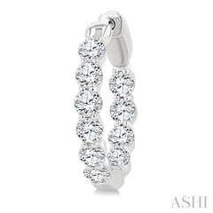 ASHI Round Shape Inside-Out Diamond Fashion Hoop Earrings 627H0PPFGERWG-RD-2.0