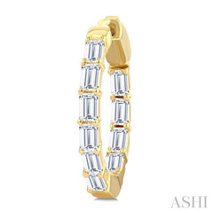 ASHI Emerald Shape Inside-Out Diamond Fashion Hoop Earrings 627H0PPFGERYG-OC-2.0