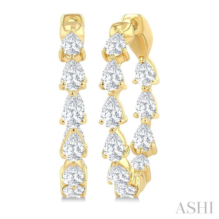 ASHI Pear Shape Inside-Out Diamond Fashion Hoop Earrings 627H0PPFGERYG-PR-2.0