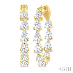 ASHI Pear Shape Inside-Out Diamond Fashion Hoop Earrings 627H0PPFGERYG-PR-2.0