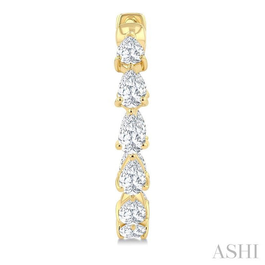ASHI Pear Shape Inside-Out Diamond Fashion Hoop Earrings 627H0PPFGERYG-PR-2.0
