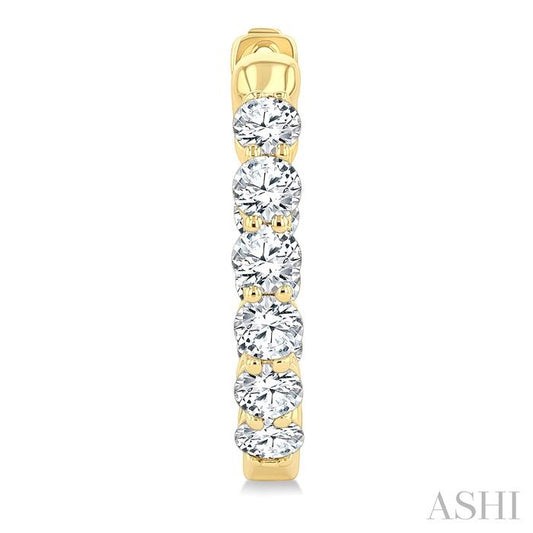 ASHI Round Shape Inside-Out Diamond Fashion Hoop Earrings 627H0PPFGERYG-RD-2.0