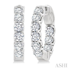 ASHI Inside-Out Diamond Round Hoop Earrings 628E0PPFGERWG-3.00