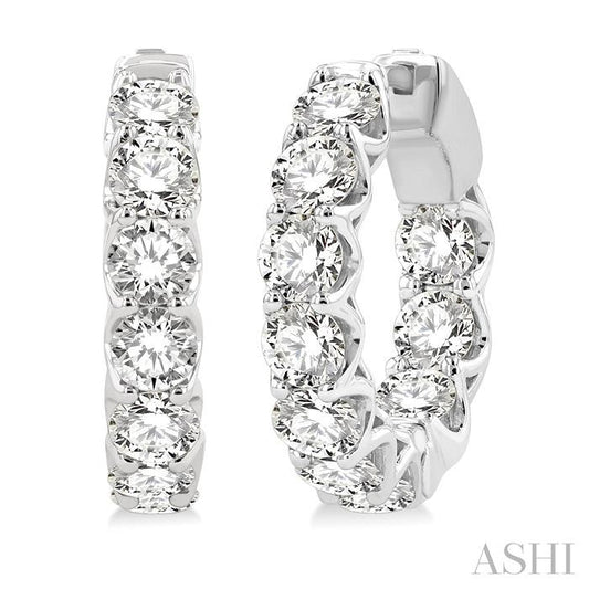 ASHI Inside-Out Diamond Round Hoop Earrings 628E0PPFGERWG-5.00