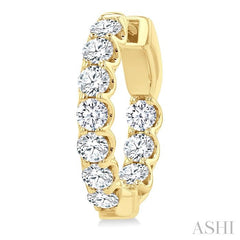 ASHI Inside-Out Diamond Round Hoop Earrings 628E0PPFGERYG-2.00