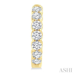 ASHI Inside-Out Diamond Round Hoop Earrings 628E0PPFGERYG-2.00