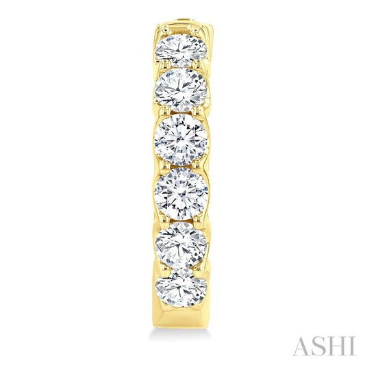 ASHI Inside-Out Diamond Round Hoop Earrings 628E0PPFGERYG-3.00