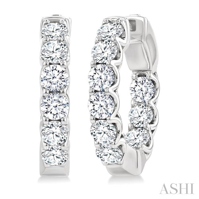 ASHI Inside-Out Diamond Round Hoop Earrings 628E0PPFHERWG-3.00
