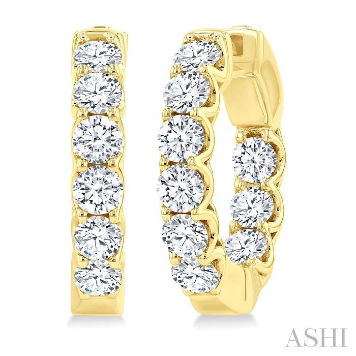 ASHI Inside-Out Diamond Round Hoop Earrings 628E0PPFHERYG-3.00