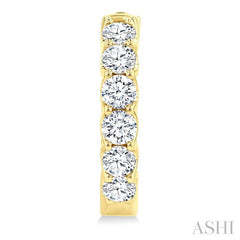 ASHI Inside-Out Diamond Round Hoop Earrings 628E0PPFHERYG-3.00