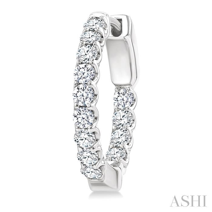 ASHI Inside-Out Diamond Round Hoop Earrings 628E1PPFGERWG