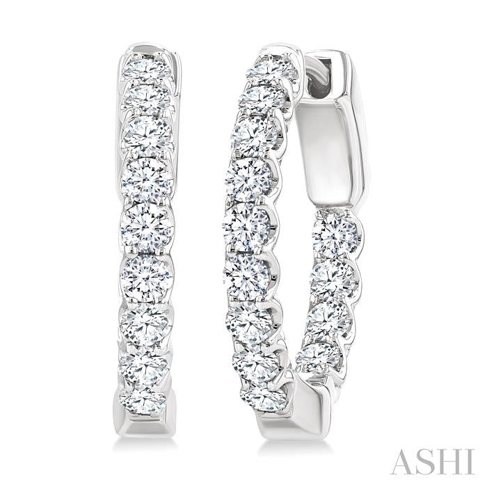ASHI Inside-Out Diamond Round Hoop Earrings 628E1PPFGERWG