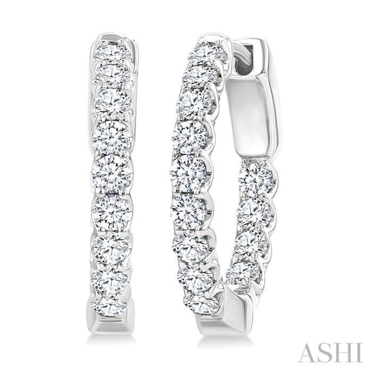 ASHI Inside-Out Diamond Round Hoop Earrings 628E1PPFGERWG