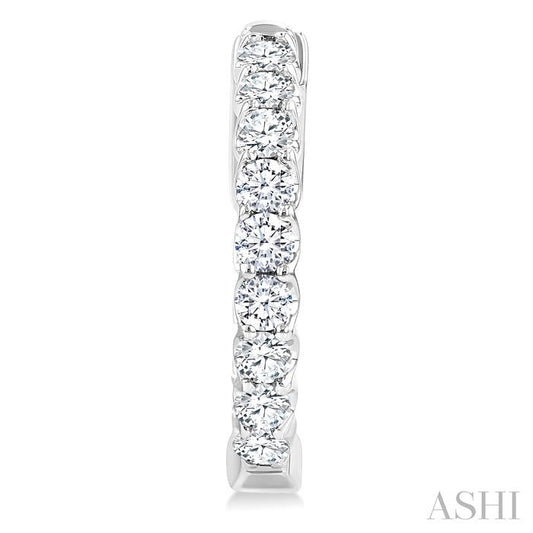 ASHI Inside-Out Diamond Round Hoop Earrings 628E1PPFGERWG
