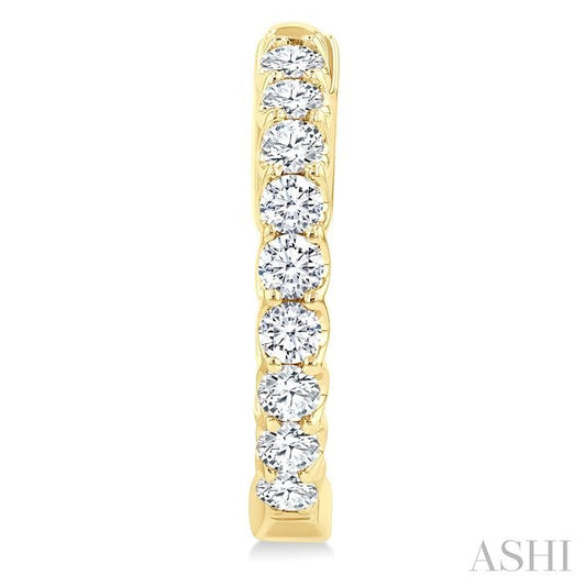 ASHI Inside-Out Diamond Round Hoop Earrings 628E1PPFGERYG