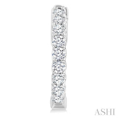 ASHI Inside-Out Diamond Round Hoop Earrings 628E1PPFHERWG
