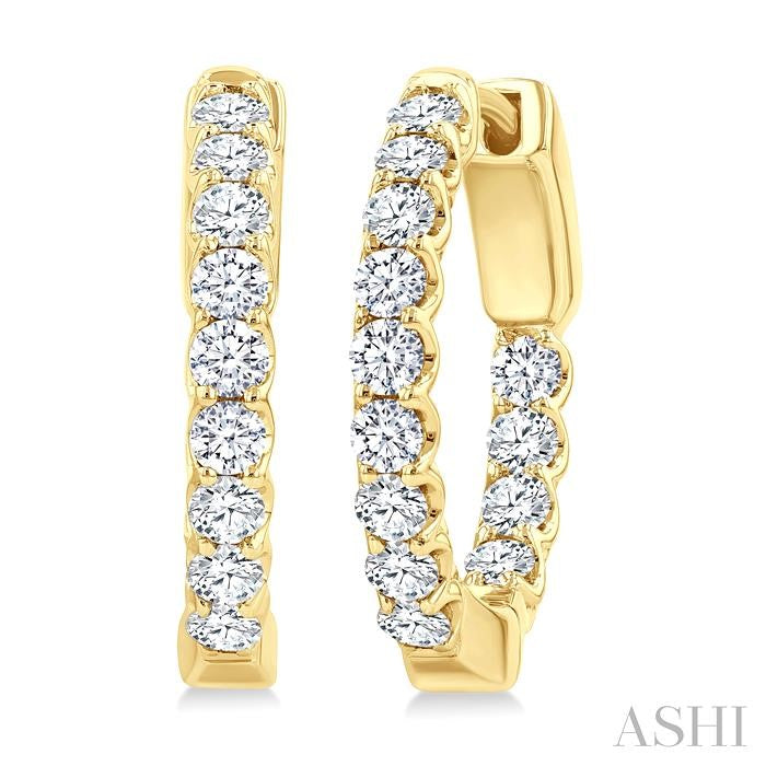 ASHI Inside-Out Diamond Round Hoop Earrings 628E1PPFHERYG