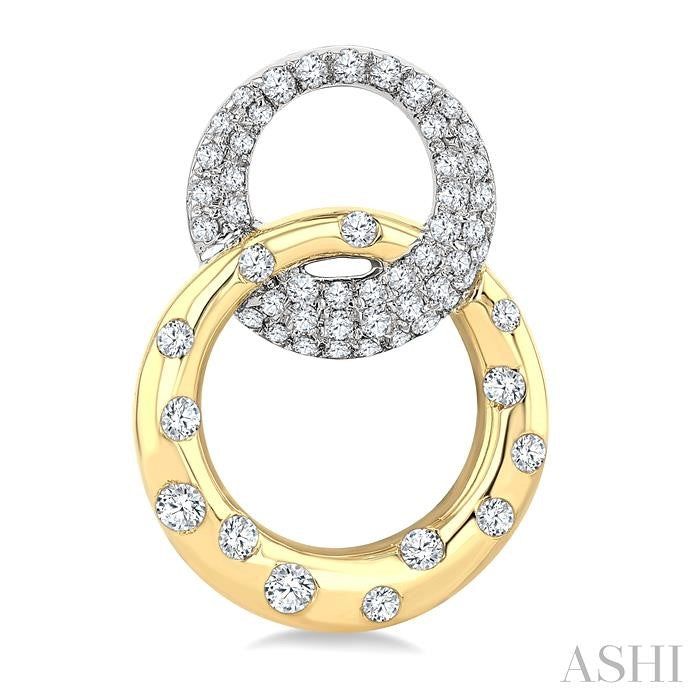 ASHI Circle Interlock Diamond Fashion Earrings 628H3PPFGERYW