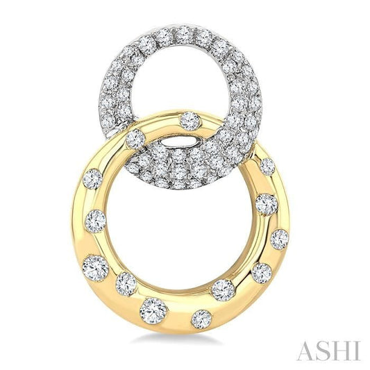 ASHI Circle Interlock Diamond Fashion Earrings 628H3PPFGERYW