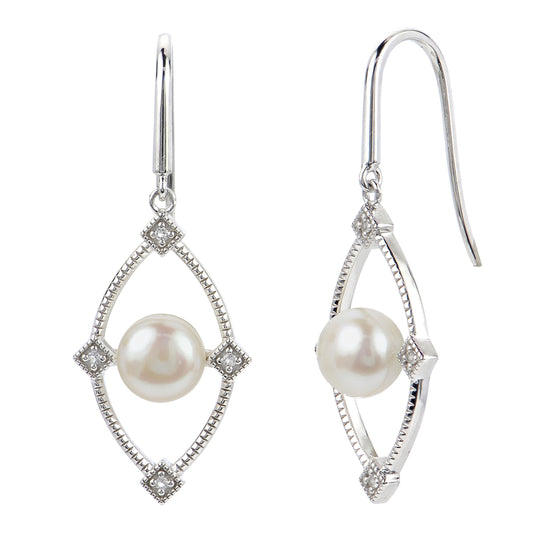 Parkplace Pearls Sterling Silver Freshwater Pearl Earring 629841/FW-DIA