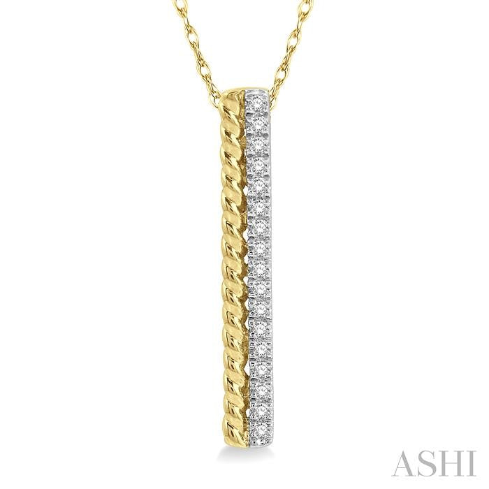 ASHI Vertical Bar Diamond Pendant 629B8PPFHPDYG