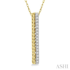 ASHI Vertical Bar Diamond Pendant 629B8PPFHPDYG