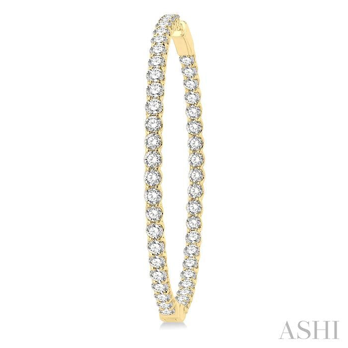 ASHI Inside-Out Diamond Hoop Earrings 629C0PPFGERYG-10.00