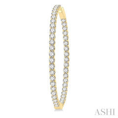 ASHI Inside-Out Diamond Hoop Earrings 629C0PPFGERYG-10.00