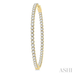 ASHI Inside-Out Diamond Hoop Earrings 629C0PPFGERYG-7.00