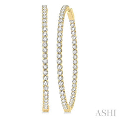 ASHI Inside-Out Diamond Hoop Earrings 629C0PPFGERYG-7.00
