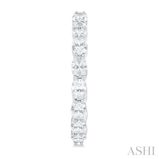 ASHI Oval Shape North-South Diamond Fashion Hoop Earrings 629D0PPFHERW-1.90-OV