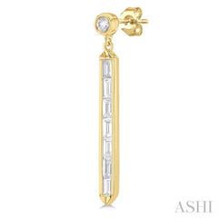 ASHI Vertical Bar Baguette Diamond Fashion Long Earrings 629E3PPFGERYG