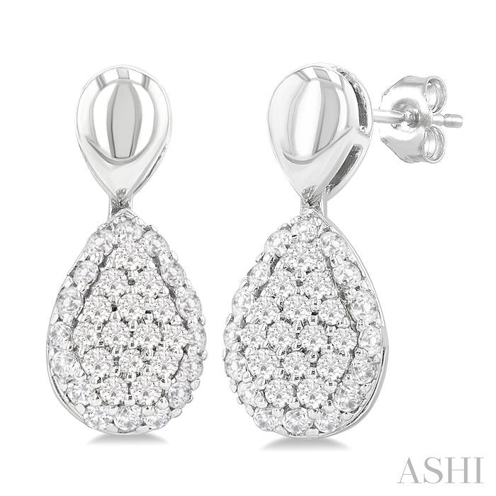 ASHI Pave-Set Pear Shape Diamond Fashion Earrings 629F5PPTSERWG-PR